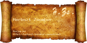 Herbszt Zsombor névjegykártya